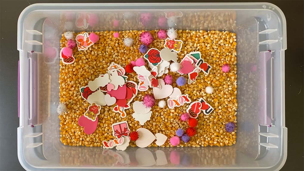 sneak preview of our sensory bin