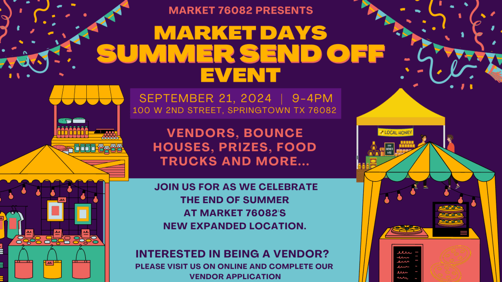 event flyer for market 76082, details at link