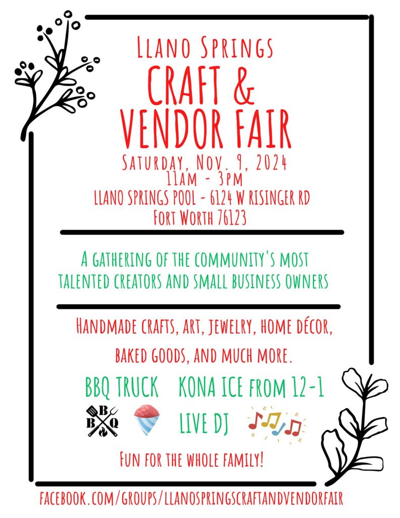 event flyer for llano springs, details at link