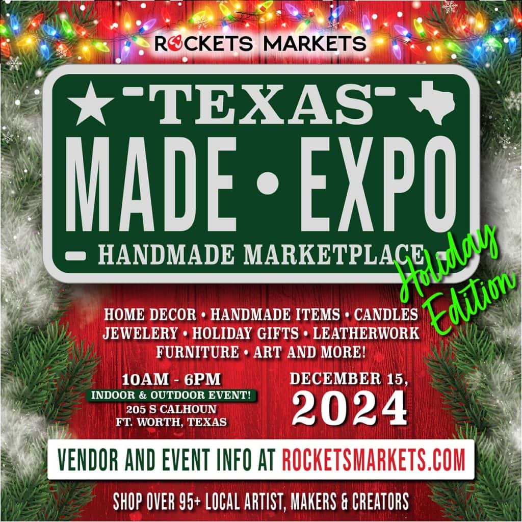event flyer for texas made expo, details at link