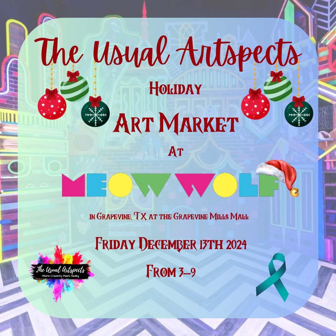 event flyer for holiday art market on 12-13, details at link