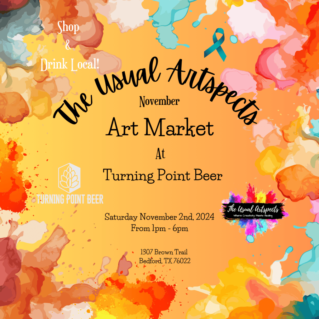 event flyer for November art market at turning point, details at link