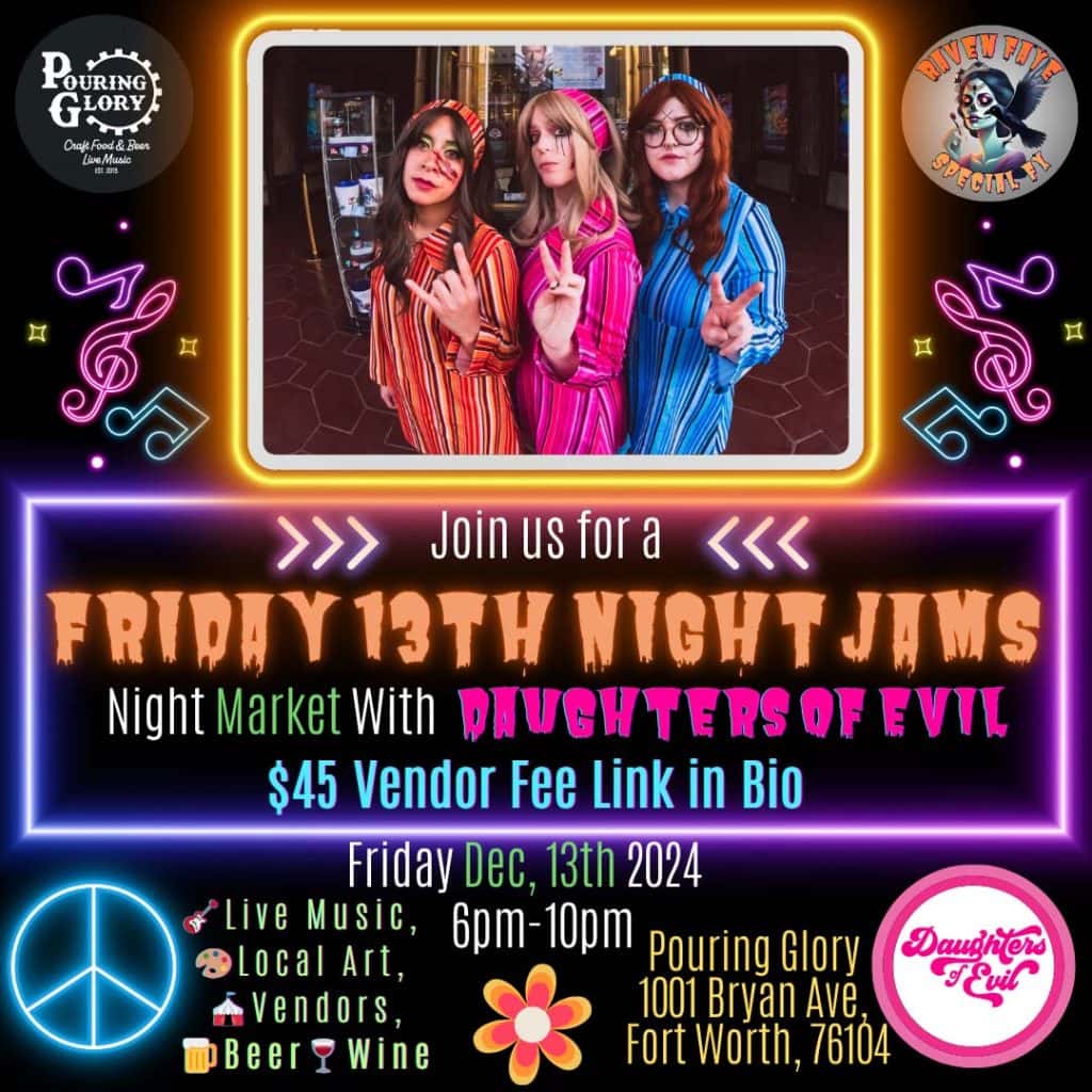event flyer for friday night jams, details at link