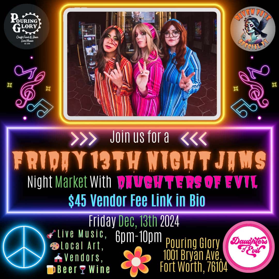 event flyer for friday night jams, details at link