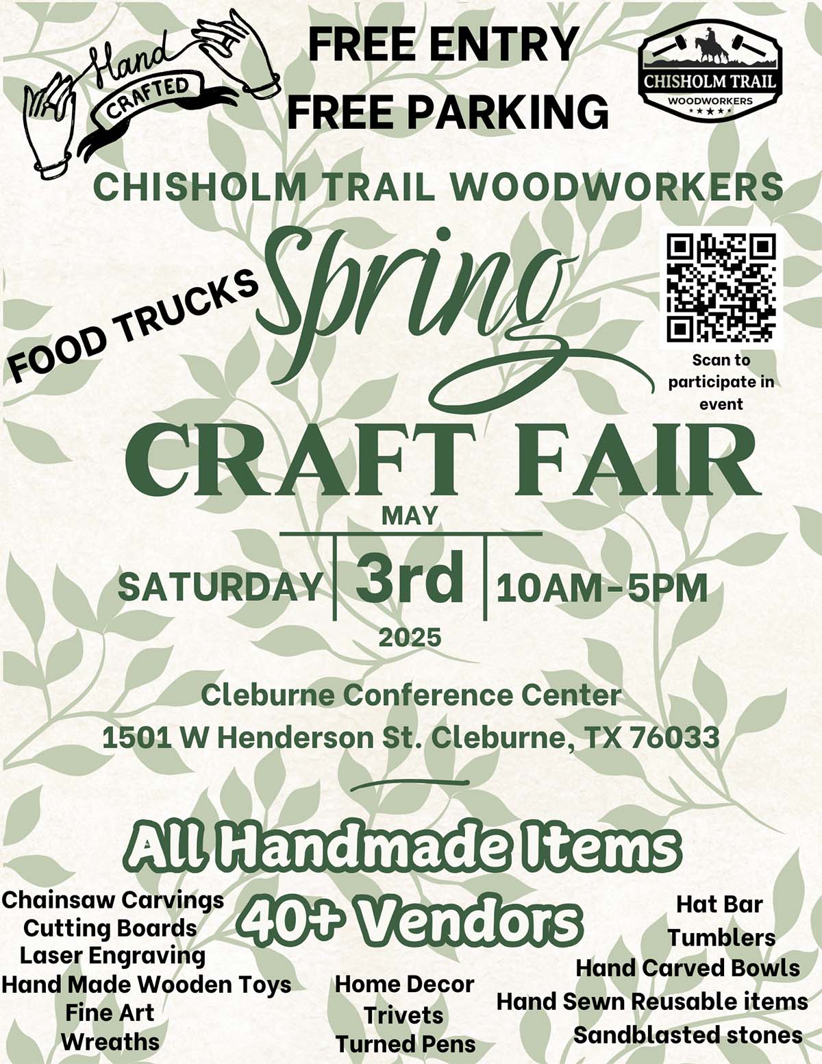 event flyer for spring craft fair, details at link
