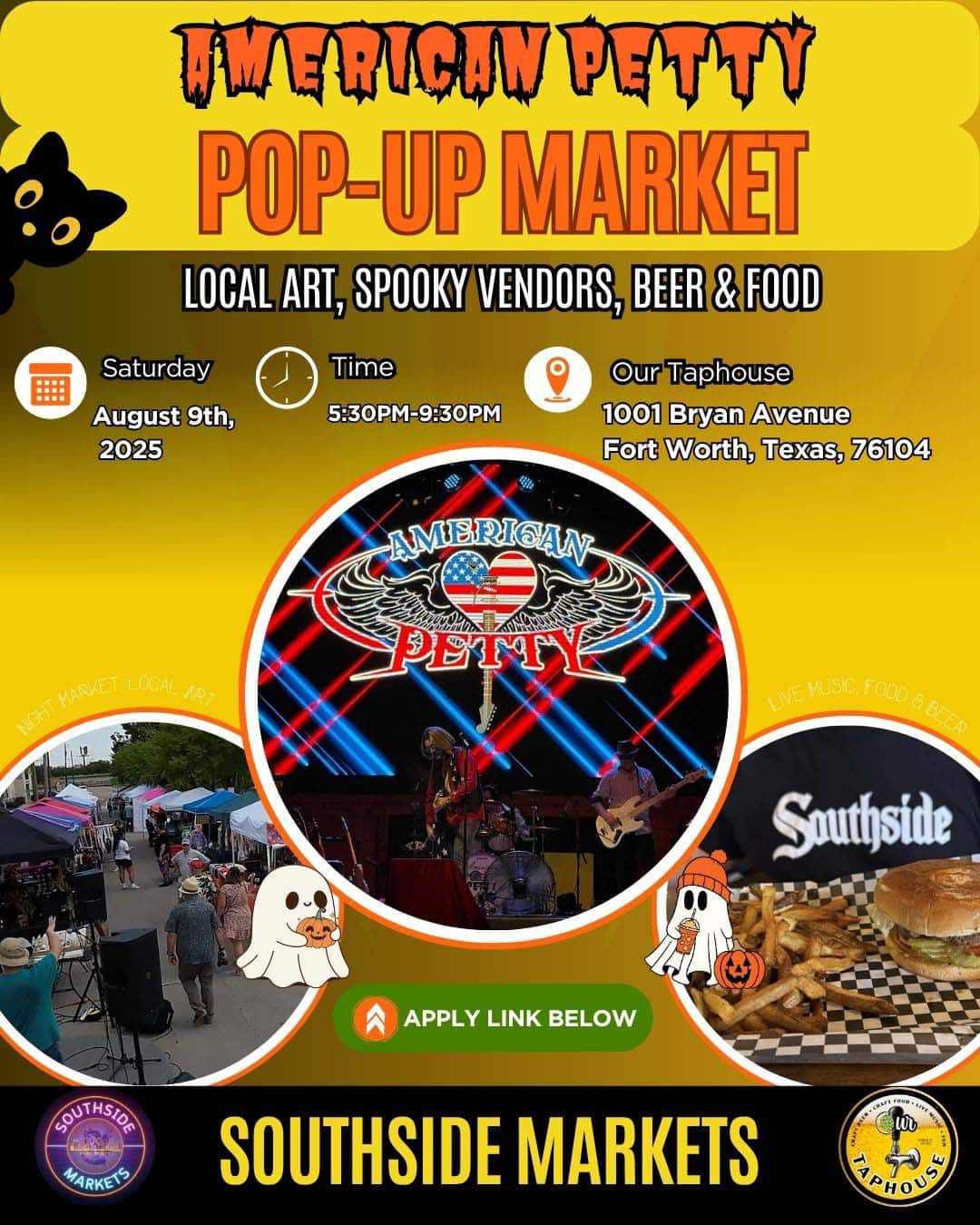 event flyer for american petty pop up, details at link