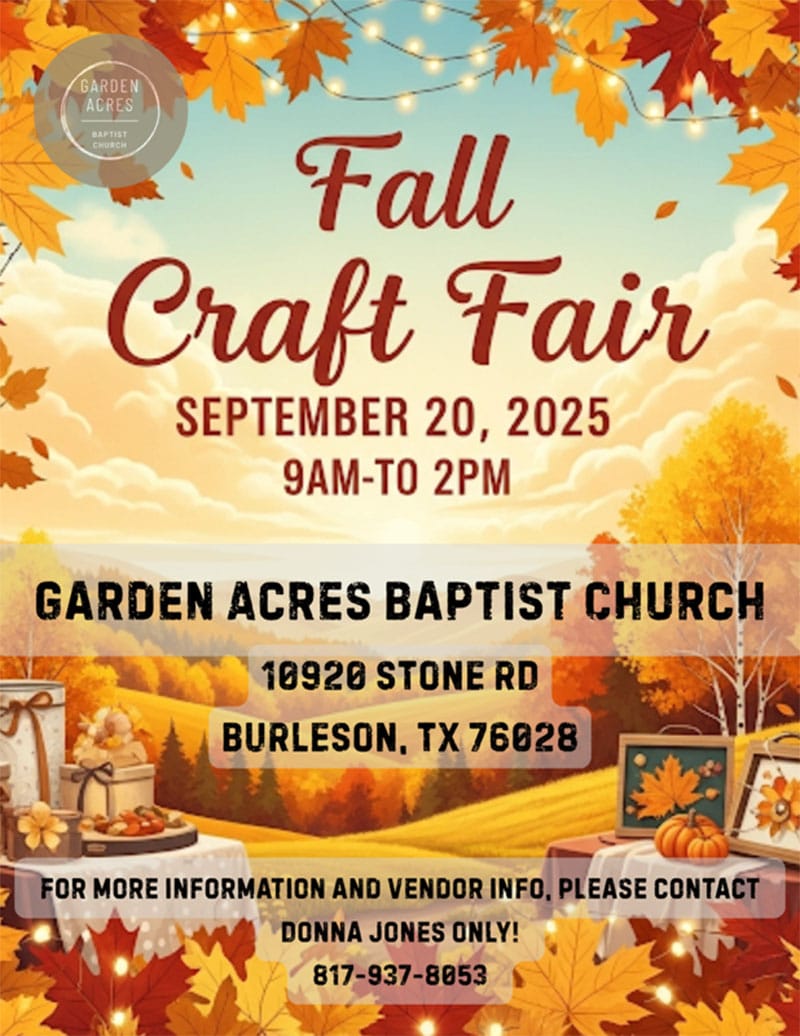 Garden Acres Baptist Church craft fair