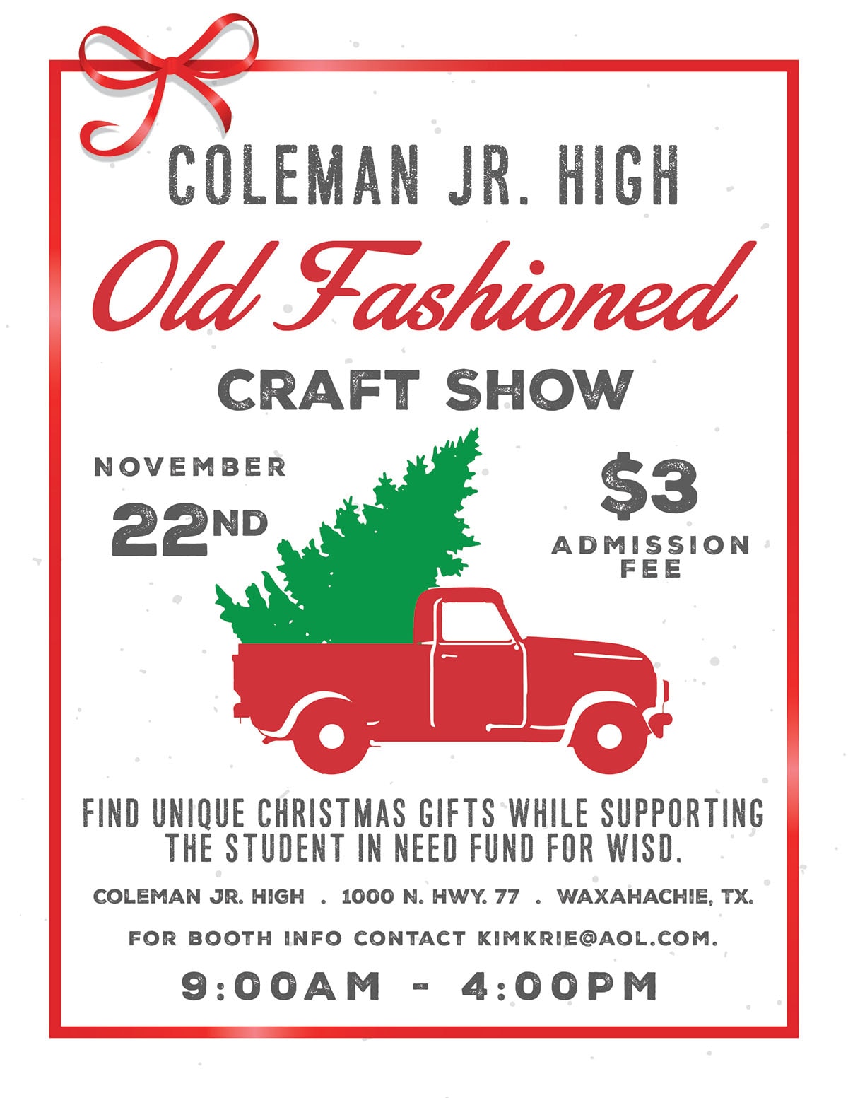 Coleman Jr. High Old Fashioned Craft Show