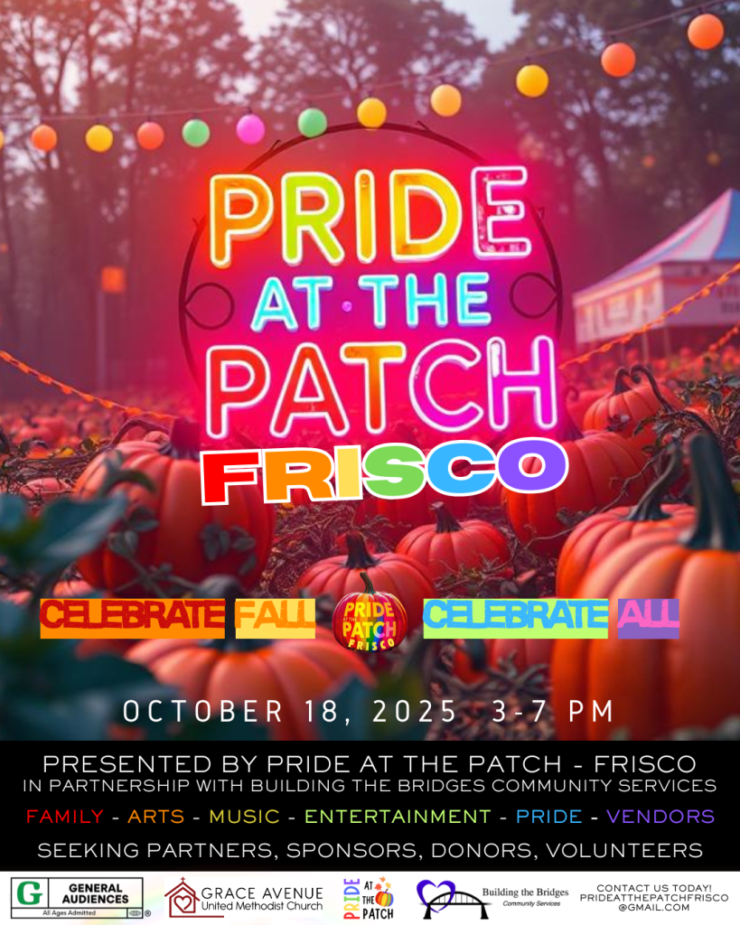 event flyer for pride at the patch frisco, details at link