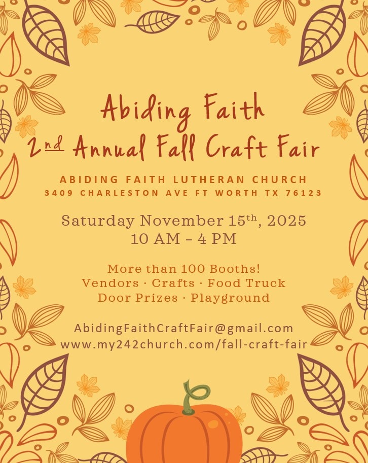 Abiding Faith 2nd Annual Fall Craft Fair