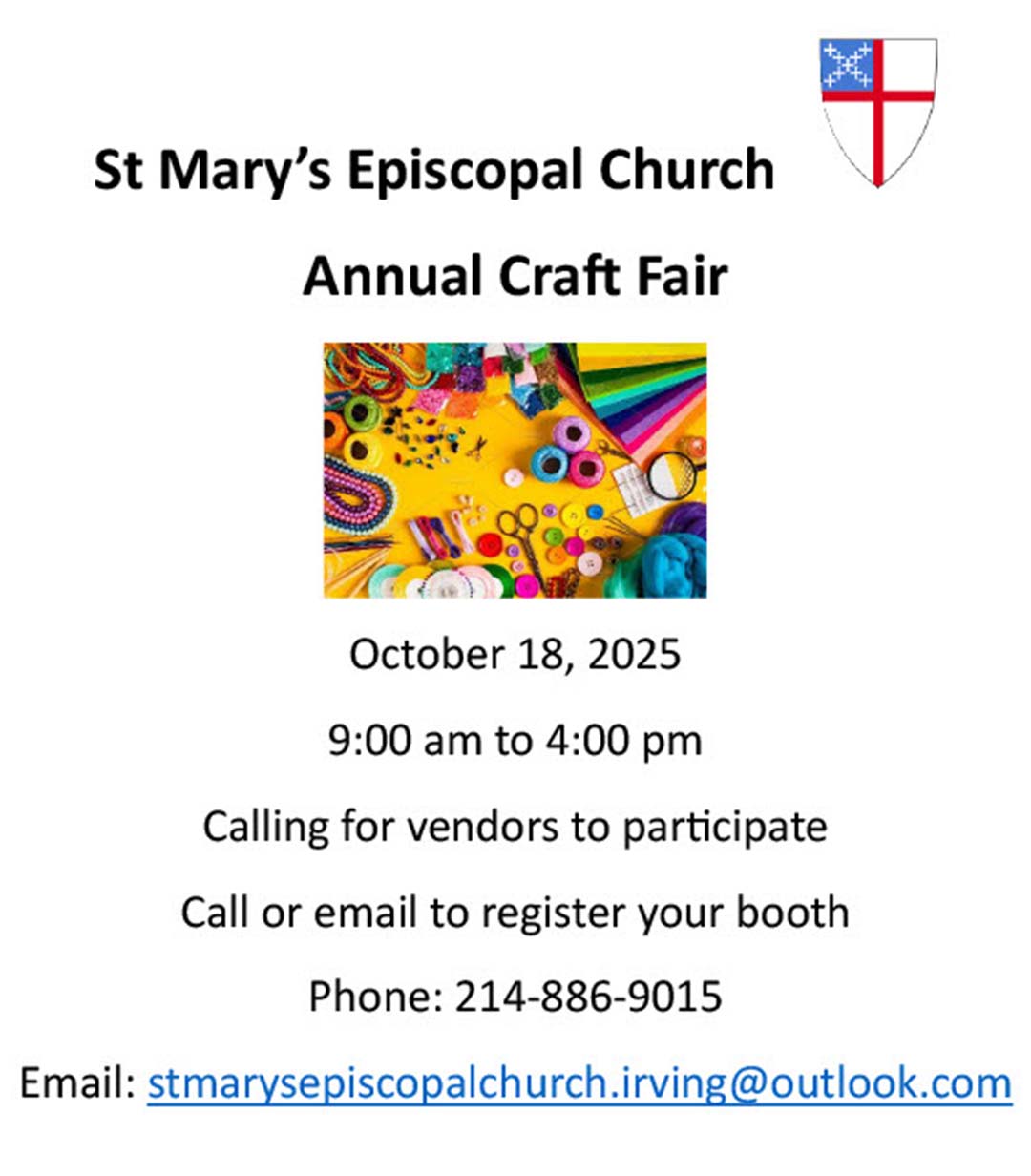 event flyer for St Marys annual craft fair, details at link