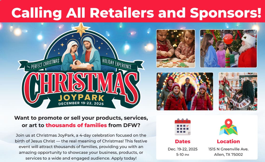 event flyer for christmas joy park, details at link