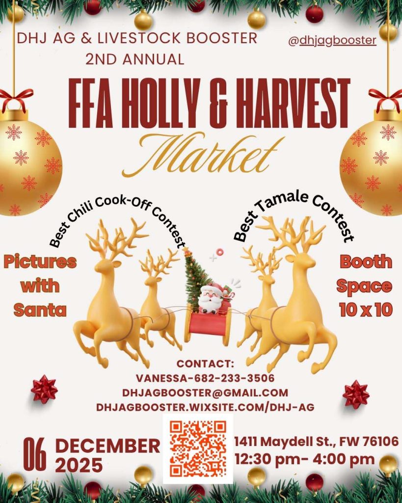 event flyer for FFA Holly G Harvest, details at link