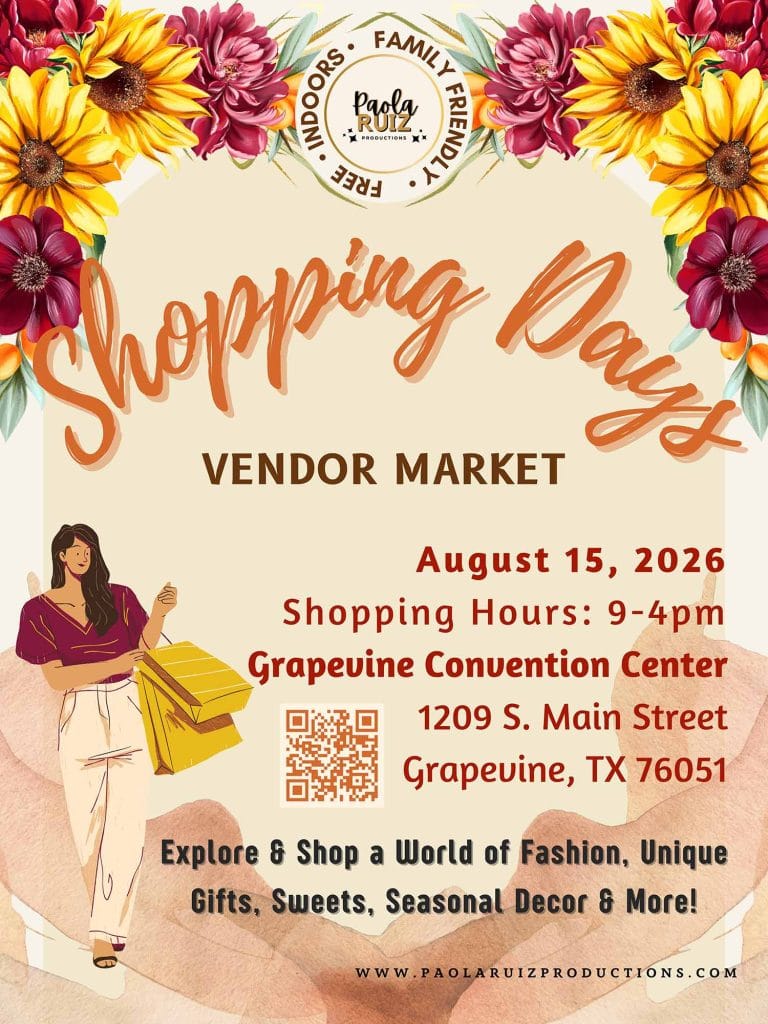 event flyer for Shopping days, details at link