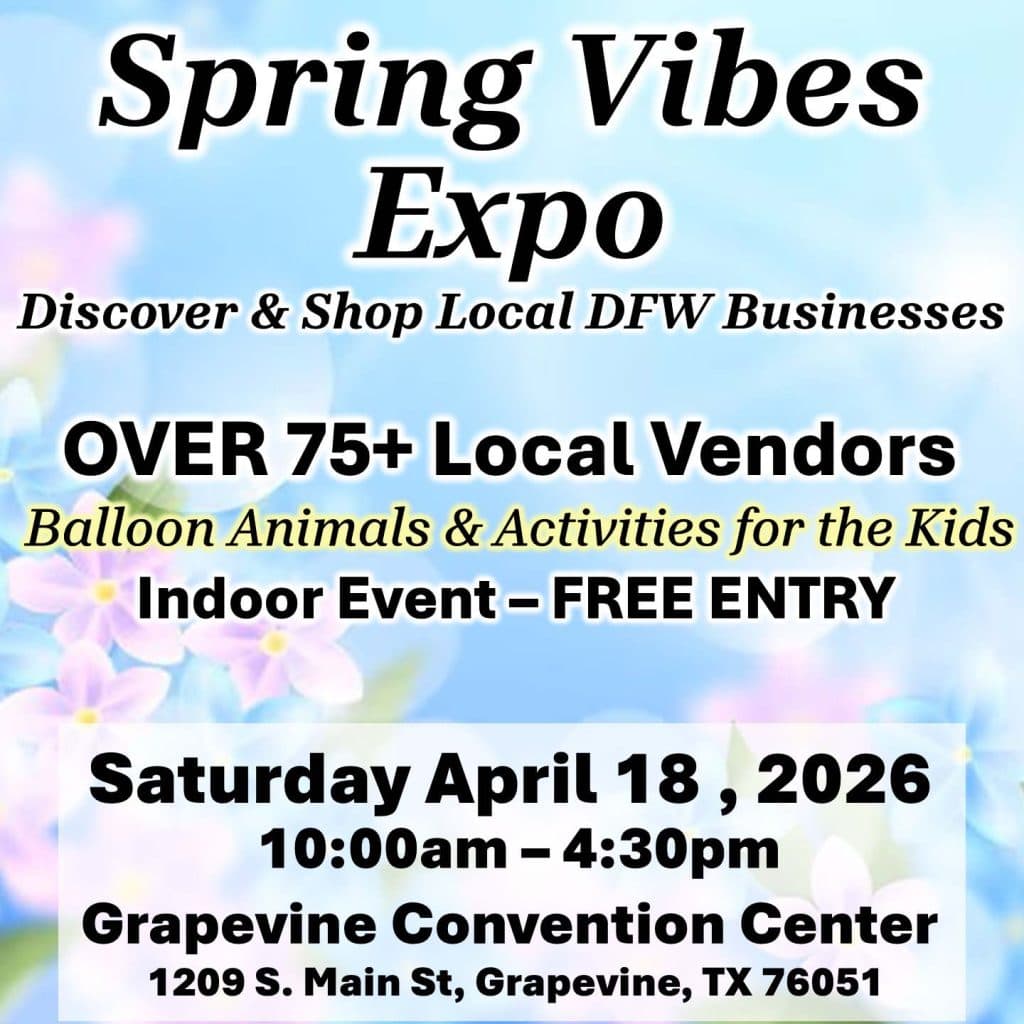 event flyer for spring vibes expo, details at link