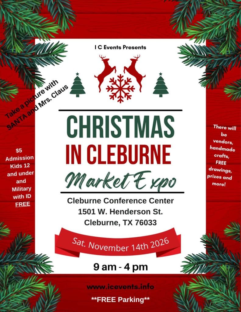 event flyer for Christmas in Cleburne, details at link