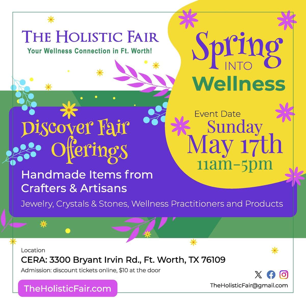 event flyer for spring into wellness holistic fair, details at link